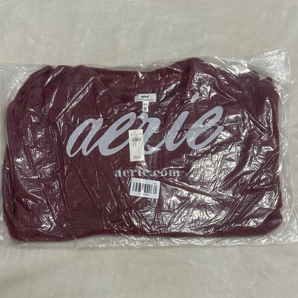 Aerie Burgundy Pullover Collared Sweater w/ buttons